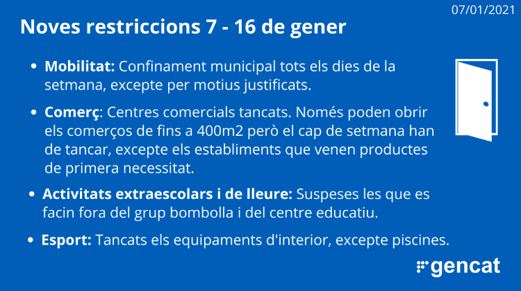 Resum de les noves mesures de prevenció del COVID-19